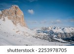 Winter mountain landscape, Dolomites, Italy, Unseco World Heritage, Sella Ronda, Alta Badia , Italy Dolomites Supeski region, Tofana di Rozes, Piz Boe