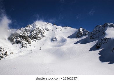 Winter Mountain Ski Resort View, Verbier, Switzerland