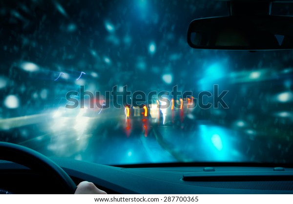 Winter Night\
Driving