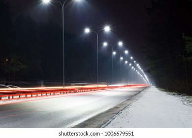 Winter Night Road