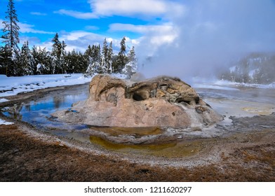 Winter At Old Faithful Area