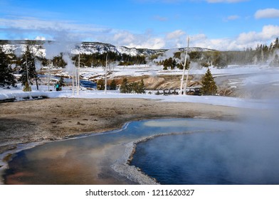 Winter At Old Faithful Area