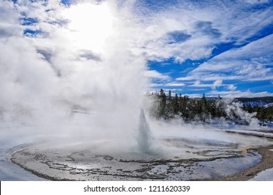 Winter At Old Faithful Area