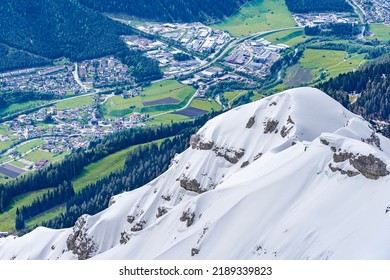 Winter On The Mountain Vs. Summer In The Valley. Stubaital, Tirol, Austria.