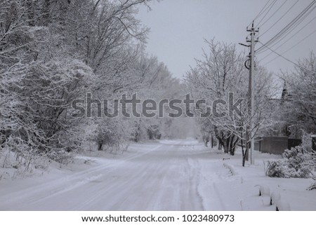 Similar – Snowy road Subdued colour