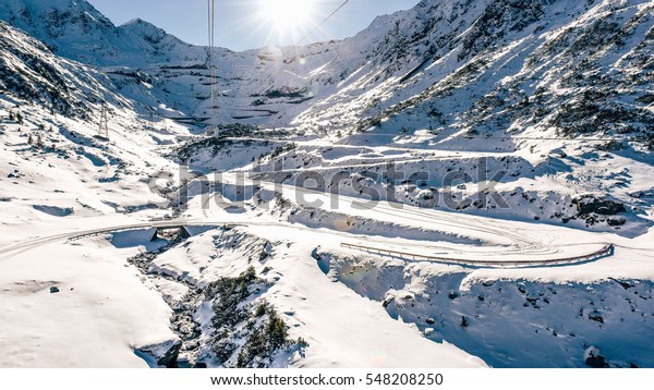 Winter On Transfagarasan Road Transylvania Romania Stock Photo (Edit ...