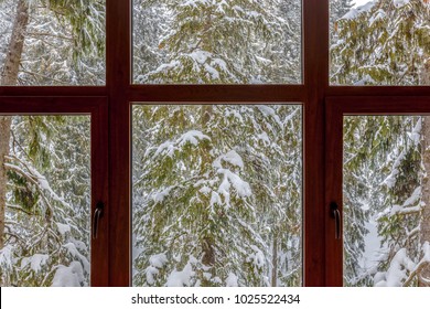 Winter outside the window. 