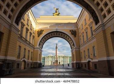 Winter Palace Square In St. Petersburg, Russia
