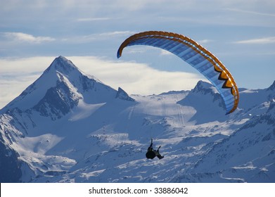 winter paragliding in alps mountains - Shutterstock ID 33886042