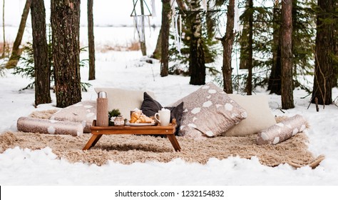 Winter Picnic In The Forest