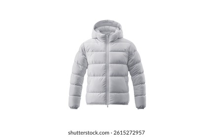 winter Puffer jacket. Isolated on white backround