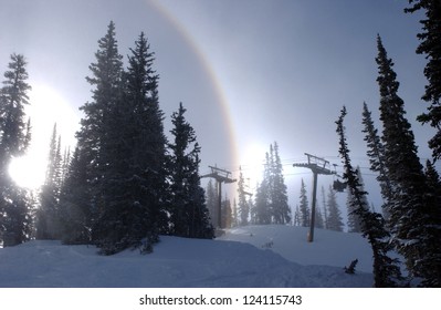 Winter Rainbow At Alta Ski Resort, Utah