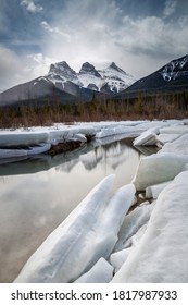 Winter Reflections In Canmore, Alberta