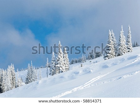 Similar – Foto Bild Schneepiste in den Allgäuer Alpen