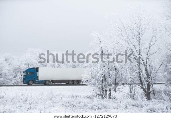 winter road transportation\
truck. 