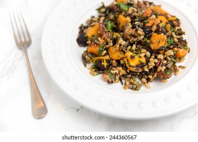 Winter Salad With Wild Rice, Yams, And Fresh Herbs