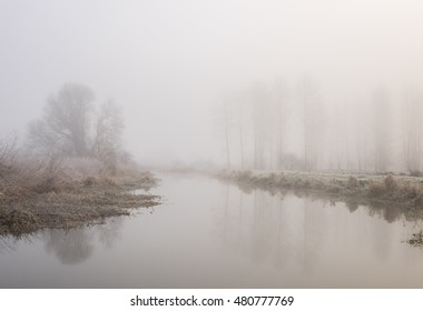 A Winter Scene On The River Bure Near Oxnead.