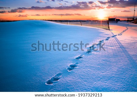 Similar – schneebedeckter Zaun Natur