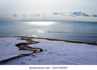 Winter seaside in Yugawa, Hakodate, Hokkaido