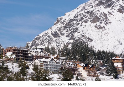 Winter Season In Bariloche, View Of The Ski Village. Patagonia Argentina. 