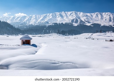 Winter Season, Gulmarg Is A Town, A Hill Station, A Popular Tourist  Skiing Destination, Kashmir, India