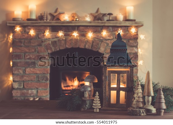 Winter Setting Lantern Handmade Wooden Toys Stock Photo Edit Now