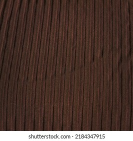 Winter Simple Brown Burgundy Fabric Wool Scarf Pattern. Coffee Colored Wool Sweater Texture.