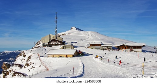 Winter Skiing Resort Maennlichen In Switzerland Near Interlaken, Jungfrau Region