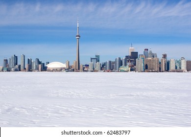 Winter Skyline Of Toronto, Canada