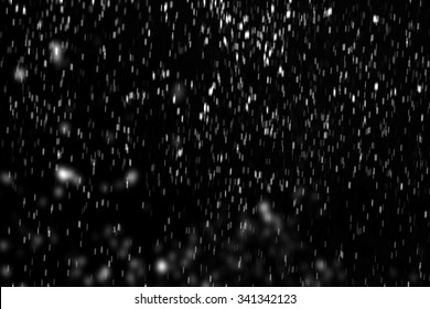 Winter Snow Falling As Overlay Background On Balck