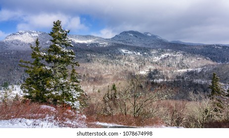 Winter Snow On The Blue Ridge Parkway From Beacon Heights	- North Carolina