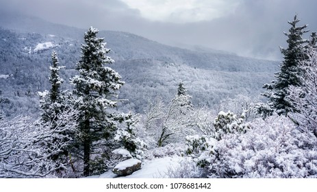 Winter Snow On The Blue Ridge Parkway From Beacon Heights	