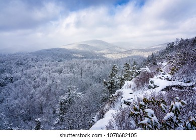 Winter Snow On The Blue Ridge Parkway From Flat Rock Overlook	