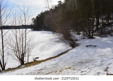 Winter, snowy day in Delsjön park in Gotenburg, Sweden