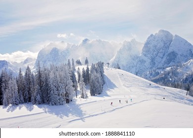 Winter snowy landscape of a ski areal in Austria, Europe - Powered by Shutterstock