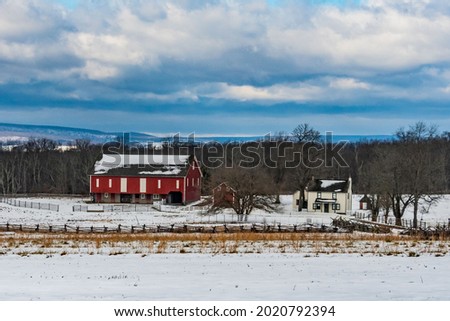 Winter At The Spangler Farm, Gettysburg National Military Park, Pennsylvania, USA