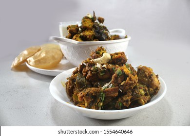 Winter Special Gujarati Undhiyu Served With Puri And Buttermilk