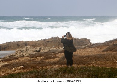 winter storm in the Mediterranean Sea off the coast of Israel - Shutterstock ID 529696333
