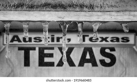 Winter Storm In Texas. Sign 