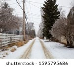 Winter street in Lloydminster, Alberta 