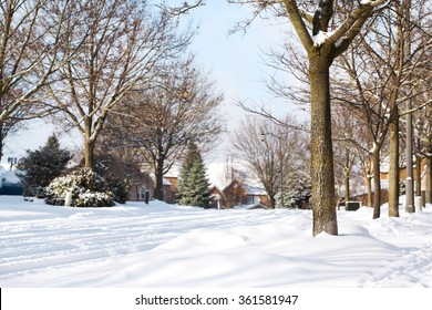 Winter Street Of Small Town