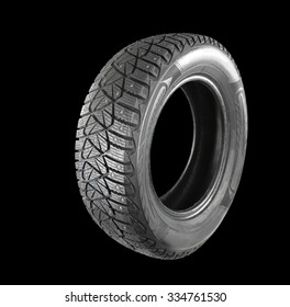 Winter, Studded Tire. Isolated