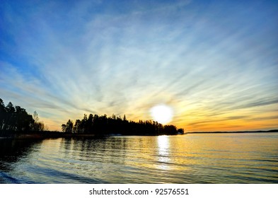 Winter sun setting down (Turku, Finland) - Powered by Shutterstock