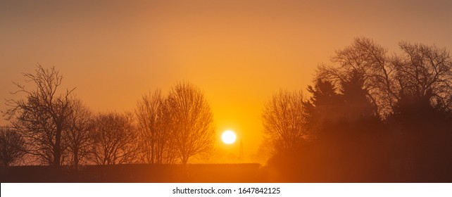 Winter Sunrise In Perry Green, Much Hadham, Hertfordshire. UK