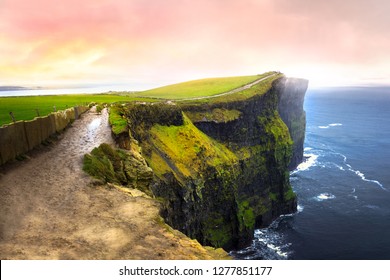 Winter Sunset At Cliffs Of Moher - Ireland