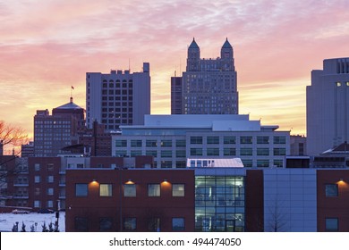 Winter Sunset In Kansas City, Missouri, USA