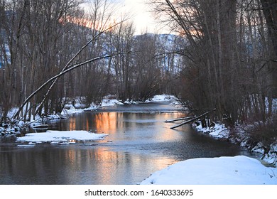 Winter Sunset At Mission Creek Greenway