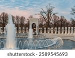 Winter Sunset at the World War Two Memorial, Washington DC