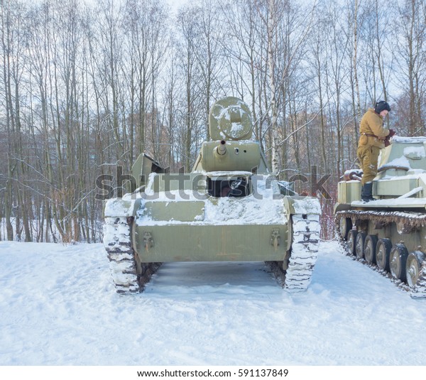 Winter T70 Russian Tank World War Stock Photo Edit Now