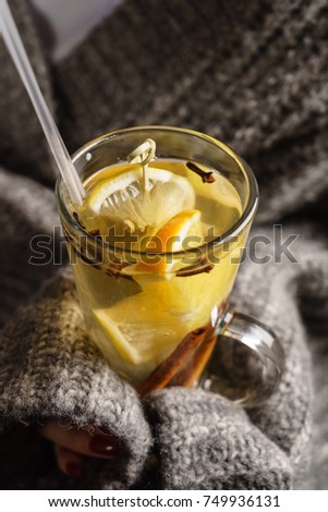 winter tea with orange